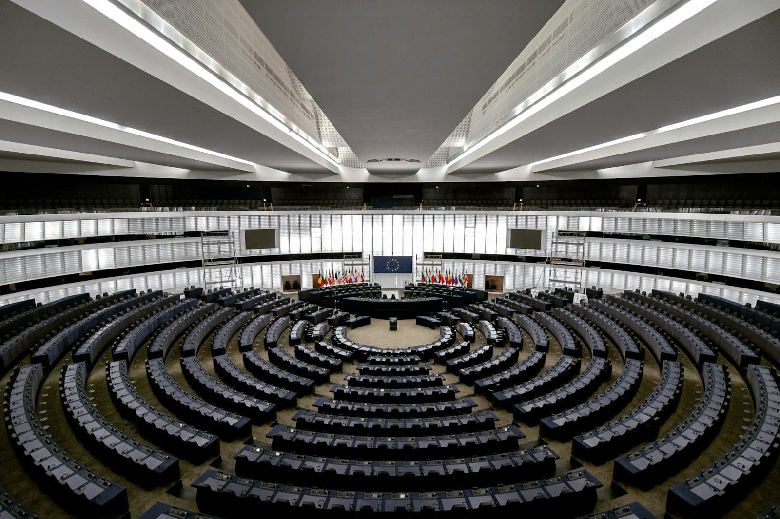 An empty parliamentary chamber